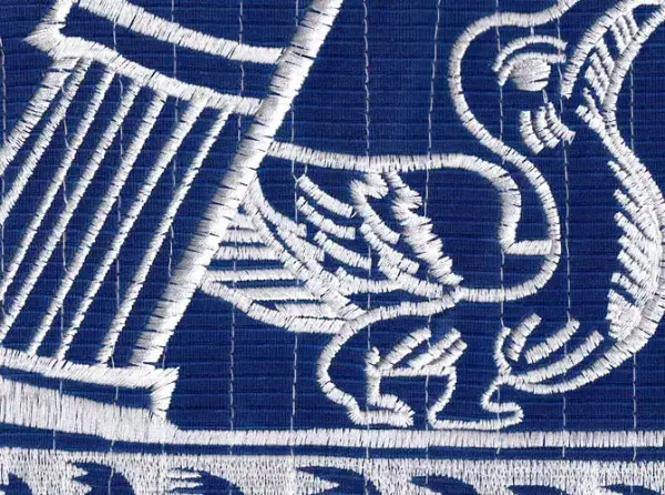 Ghazaleh Avarzamani, Game of Goose (detail), digital embroidery on loofa 2, 2016.
