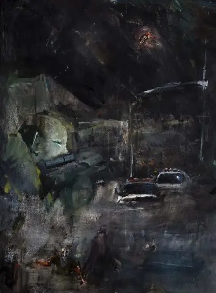 Howard Podeswa, Hell (detail 1), 2013, oil on canvas, 9’ x 15’. Photo: Toni Hafkenscheid.