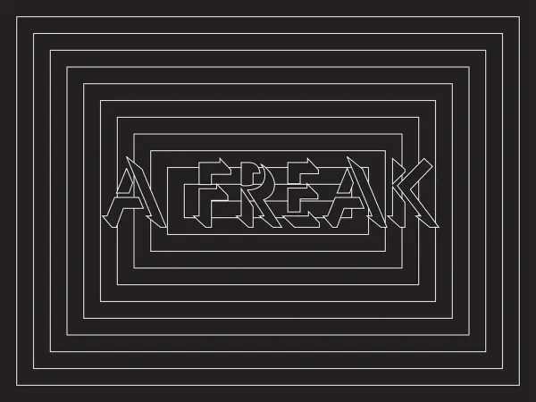 Ron Terada, A Freak, 2012, stretched vinyl banners, 7 x 8 feet.