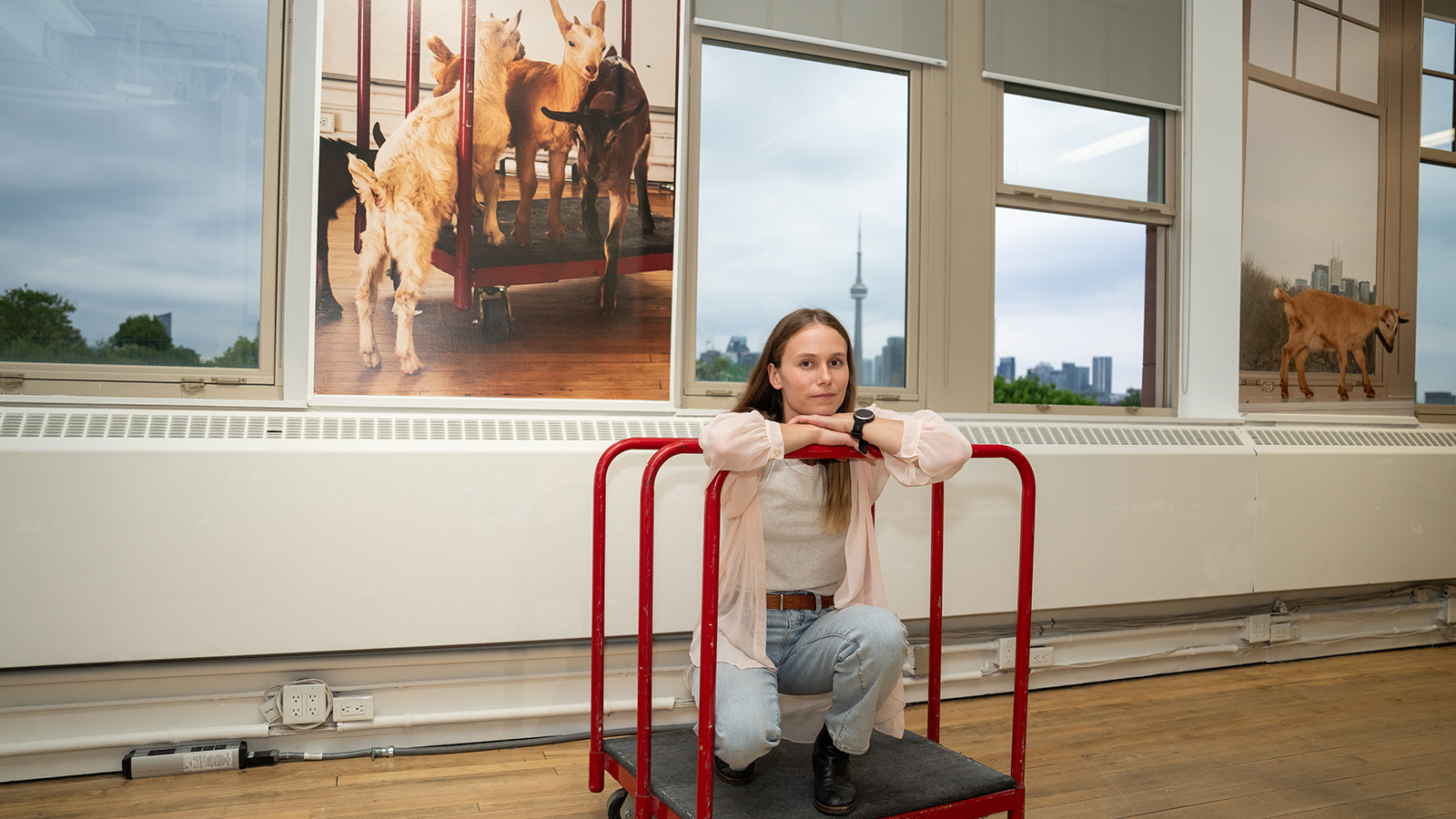 Sage Szkabarnicki-Stuart in her exhibition at Koffler301
